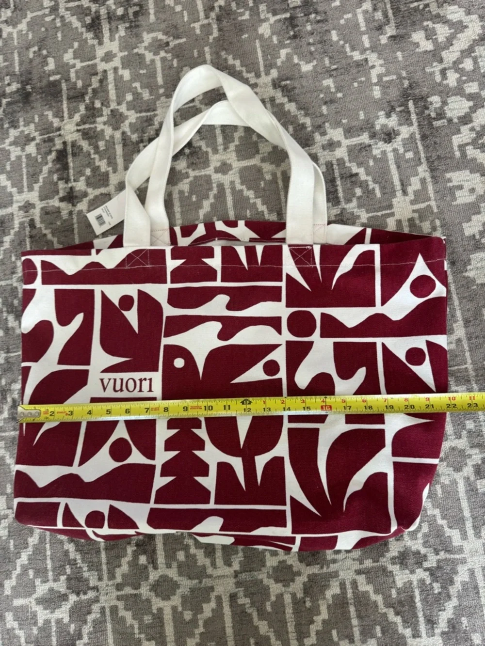 Vuori Strawberry Vuori Limited Edition Holiday Tote White Graphic Canvas Tote